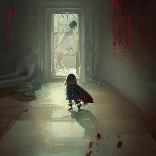 Image similar to little girl, artwork by greg rutkowski,