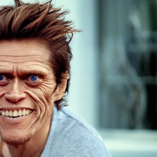 Prompt: photo of willem dafoe as a cake