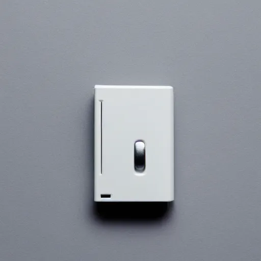 Image similar to a lighter designed by dieter rams, white background, studio photograph