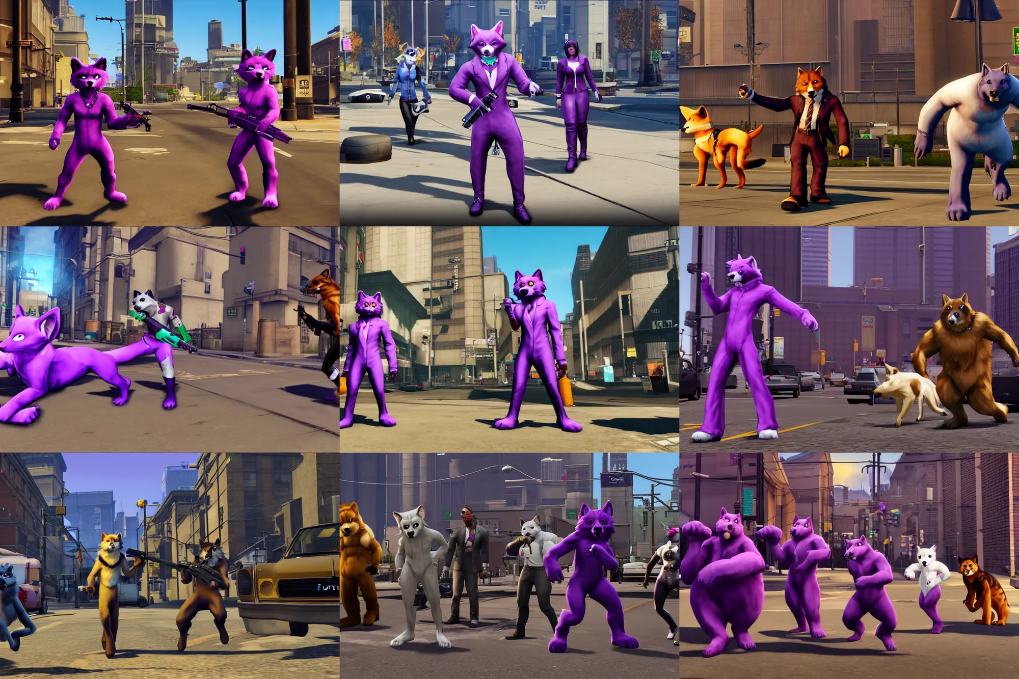 Image similar to screenshot of furries in saints row