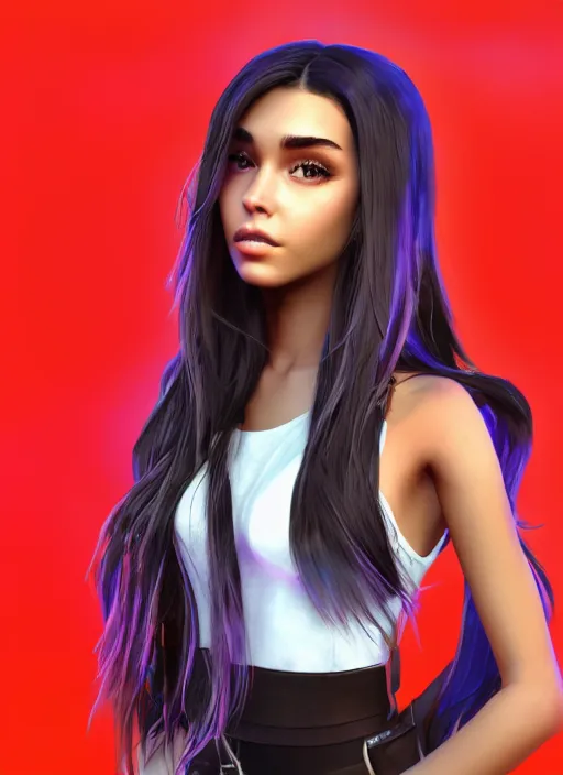 Image similar to Madison Beer as a video game character, digital art, unreal engine, unreal engine render, blender render, render, 4k, coherent