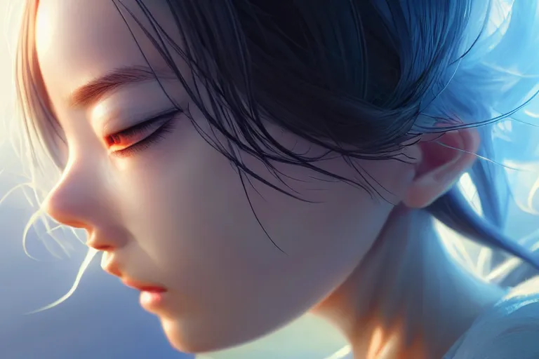 Prompt: a dreaming dreamer, occlusion shadow, specular reflection, rim light, unreal engine, octane render, artgerm, artstation, art by hiroaki samura and jiro matsumoto and yusuke murata, high quality, intricate detailed 8 k, fantasy illustration, extremely beautiful and aesthetic shape of face and body, fish - eye lens