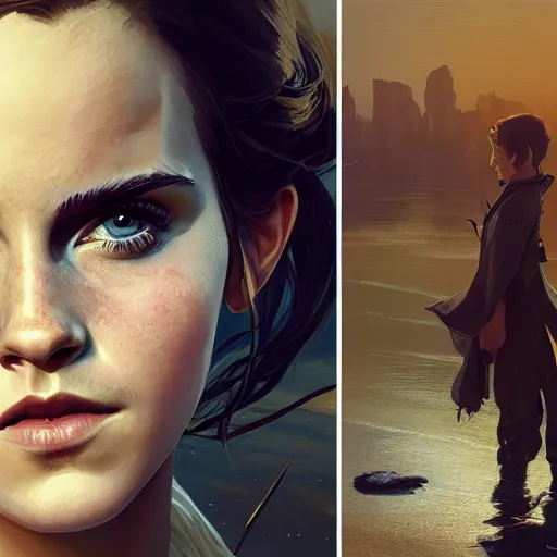 Image similar to highly detailed portrait of emma watson in gta v, stephen bliss, unreal engine, fantasy art by greg rutkowski, loish, rhads, ferdinand knab, makoto shinkai and lois van baarle, ilya kuvshinov, rossdraws, tom bagshaw, global illumination, radiant light, detailed and intricate environment