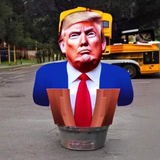 Prompt: donald trump made out of trash