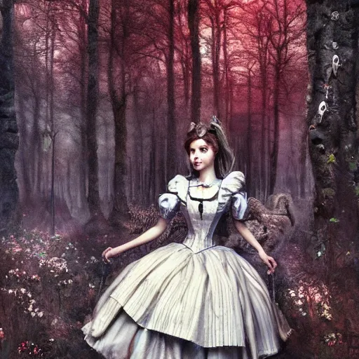 White Woodland Alice in Wonderland