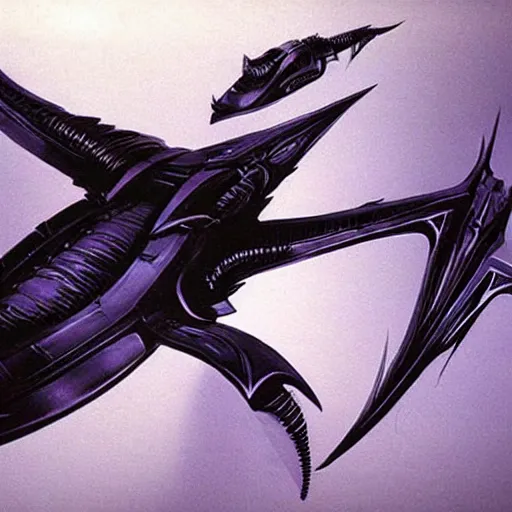 Prompt: darilect spaceship from alien concept art with batman