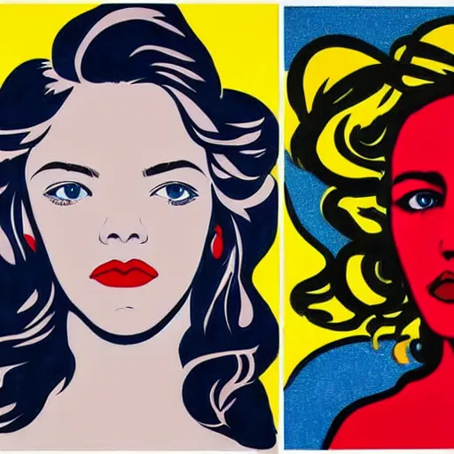 Image similar to beautiful female anya taylor - joy portrait in detail in block colour by james jean, by andy warhol, by roy lichtenstein, by egon schiele