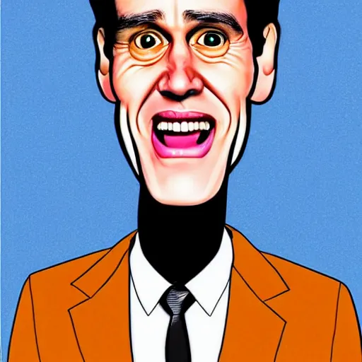 Image similar to jim carrey caricature realism, in the style of steve bell!