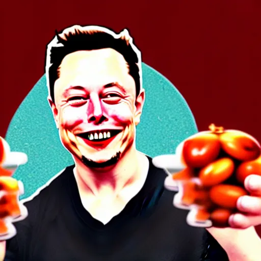 Image similar to homunculus elon musk pickled in a jar