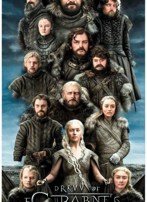 Image similar to A highly detailed Game of Thrones movie poster by drew struzan