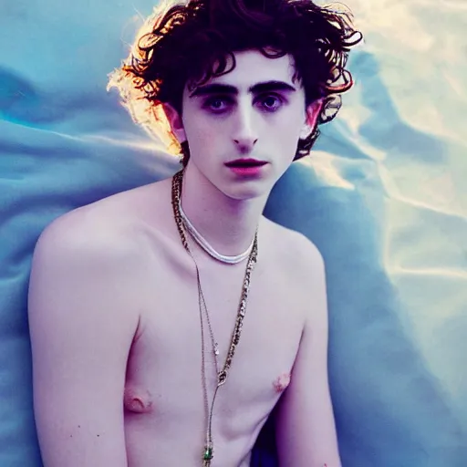 Image similar to timothee chalamet photographed by neil krug