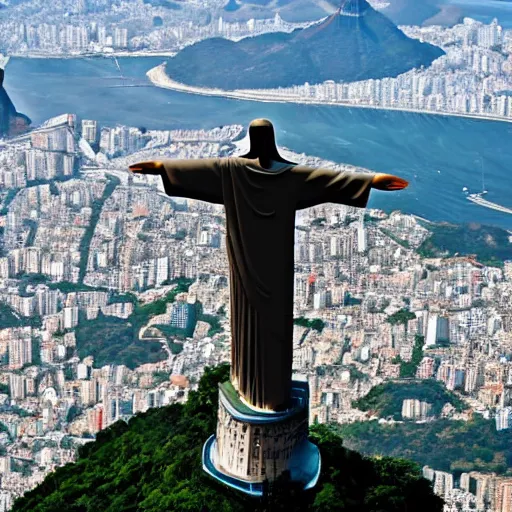 Prompt: christ the redeemer made out of glass, rio de janeiro
