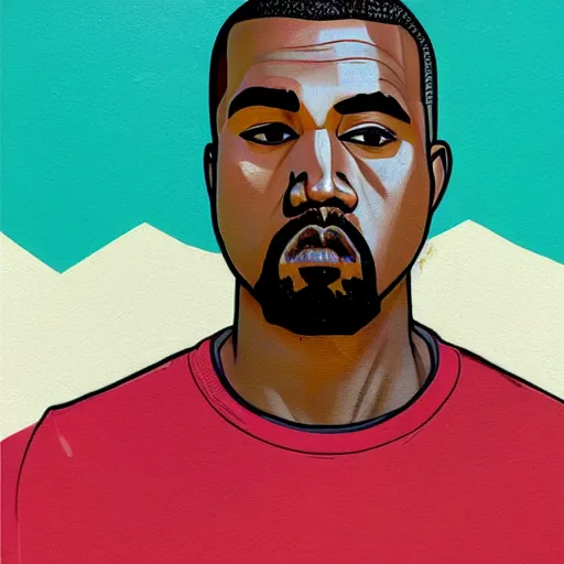 Prompt: Kanye profile picture by Sachin Teng, asymmetrical, Organic Painting , Matte Painting, geometric shapes, hard edges, graffiti, street art:2 by Sachin Teng:4