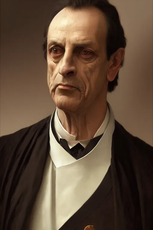 Prompt: full portrait of Gul Dukat, Regal, Realistic, Refined, highly Detailed Digital Art, Oil Painting, William-Adolphe Bouguereau, WLOP, Dynamic lighting, daily deviation, beautiful character illustration by Greg Rutkowsktrending on artstation, Cinematic Lighting, Unreal Engine, 8k, HD