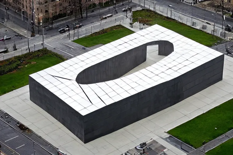 Image similar to a building in the shape of a giant table