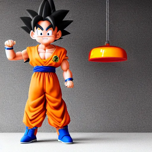 Image similar to goku working at mcdonald's, 3 d render, 4 k.