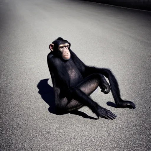 Prompt: a chimpanzee in a racing suit sitting in a porsche cabrio, photography, commercial photo