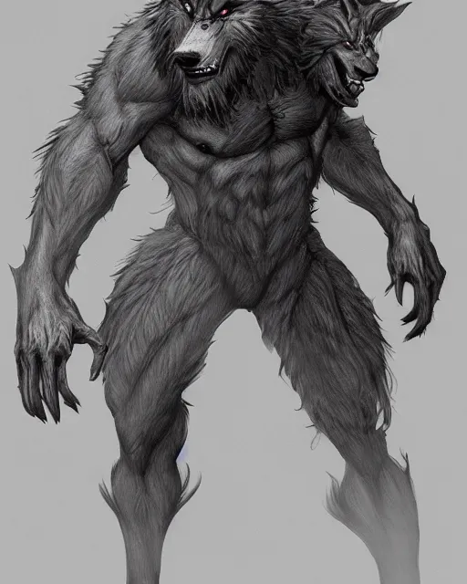 Image similar to werewolf concept design by Jerad S. Marantz, trending on artstation