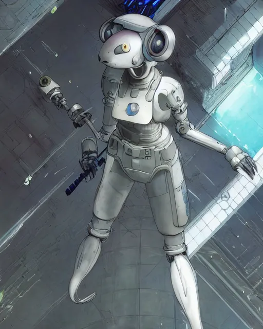 Prompt: character concept of a rat, cybernetic enhancements, art by makoto shinkai and alan bean, yukito kishiro