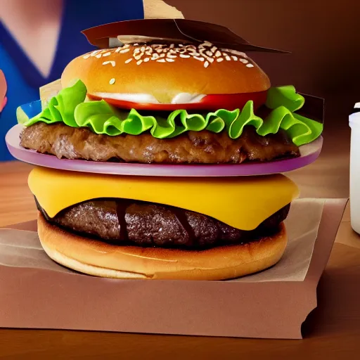 Prompt: Mcteeth new burger from McDonald's