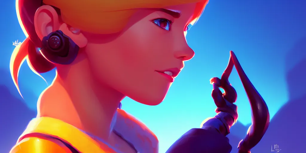 Image similar to low angle portrait of the Xuxa meneguel, tepainting concept Blizzard pixar maya engine on stylized background splash comics global illumination lighting artstation lois van baarle, ilya kuvshinov, rossdraws