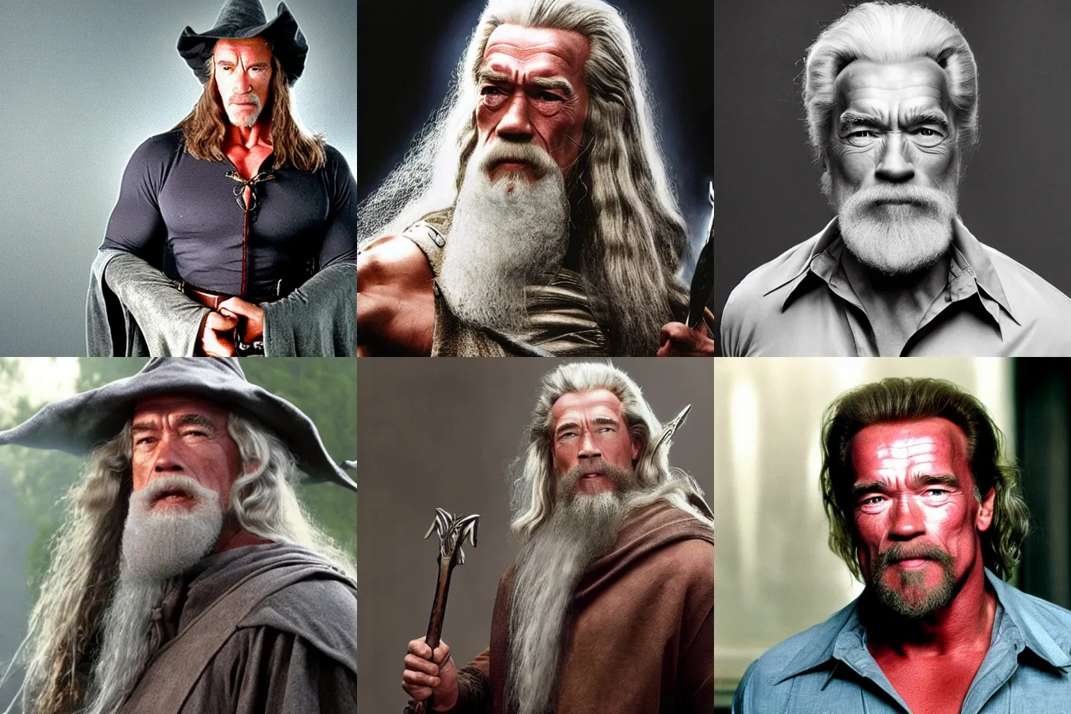 Prompt: Arnold Schwarzenegger as Gandalf