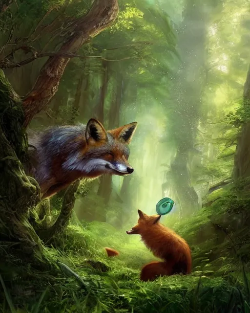 Prompt: Fox, Anthropomorphized, playing harp in magical green forest, magic the gathering artwork, D&D, fantasy, cinematic lighting, centered, symmetrical, highly detailed, digital painting, artstation, concept art, smooth, sharp focus, illustration, volumetric lighting, epic Composition, 8k, art by Akihiko Yoshida and Greg Rutkowski and Craig Mullins, heroic pose, oil painting, cgsociety