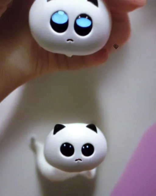 Image similar to a tiny soft kitten by studio ghibli, googly eyes, cute, anime : : artstyle of spirited away