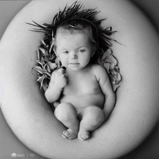 Prompt: Anne geddes baby portrait