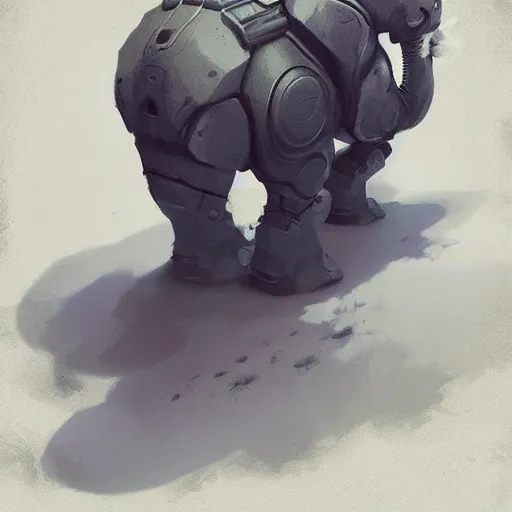 Image similar to 🤖🐘, Greg rutkowski, Trending artstation, cinematográfica, digital Art