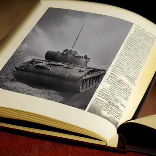 Image similar to book in the shape of a tank, photo