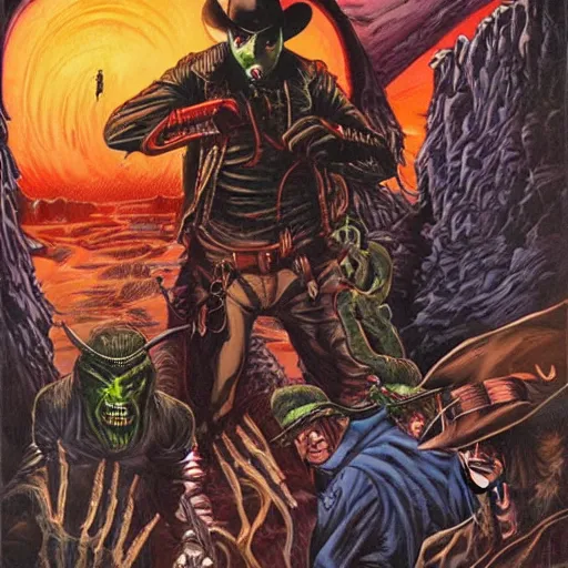 Image similar to alien vampire spaghetti western by Joe Jusko