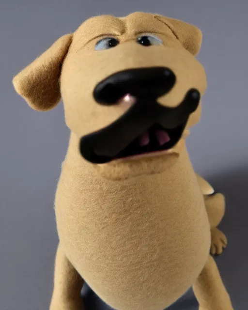 Prompt: a labrador dog as a muppet. highly detailed felt. hyper real photo. 4 k.