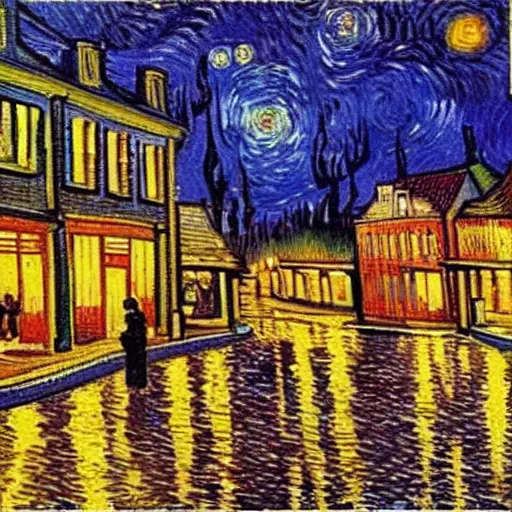 Image similar to a vincent van gogh painting of streets of rage 2