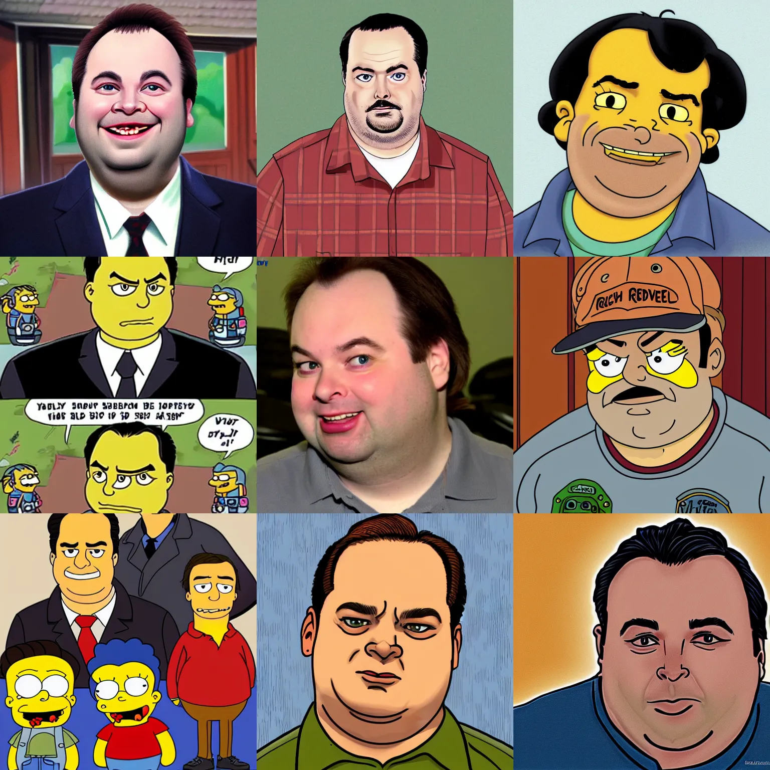 Prompt: rich evans from redlettermedia, in the style of the simpsons