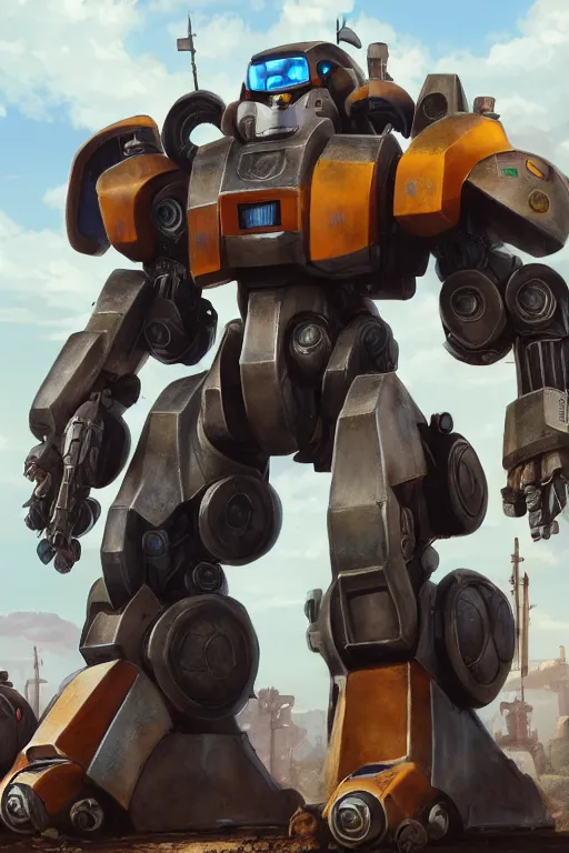 Image similar to mechwarrior 5 : mercenaries mech megaman transformer robot boss tank engine game octane render, 4 k, hd 2 0 2 2 3 d cgi rtx hdr style chrome reflexion glow fanart, global illumination ray tracing hdr fanart arstation by ian pesty by jesper ejsing pixar and disney unreal zbrush central hardmesh