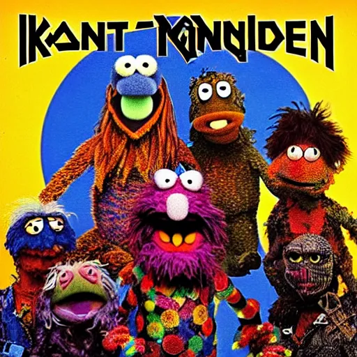 Image similar to animal the muppet on iron maiden album cover, 8 k resolution hyperdetailed scary dystopian surrealism