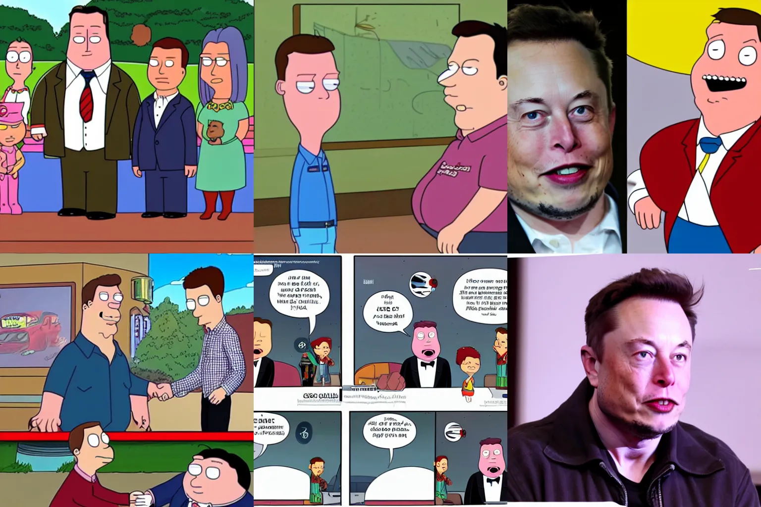 Prompt: elon musk on family guy