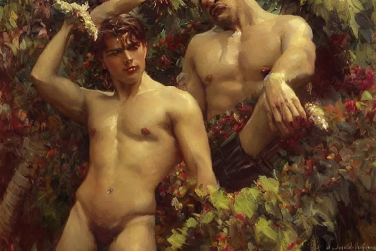 Prompt: attractive male, hinduism, painting by gaston bussiere, greg rutkowski, j. c. leyendecker, tom of finland