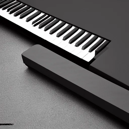 Prompt: product photography, electronic musical instrument, matte black keys, organic shape, all black matte product, realistic, detailed, realistic lighting, replica model, octane render, unreal engine 5, distant shot, volumetric light