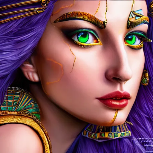 Image similar to highly detailed close up portrait of Nut, egyptian goddess of the night sky, concept art, character art, studio lightning, bright colors, intricate, masterpiece, photorealistic, hiperrealistic, sharp focus, high contrast, Artstation HQ, DeviantArt trending, 4k UHD, Unreal Engine 5