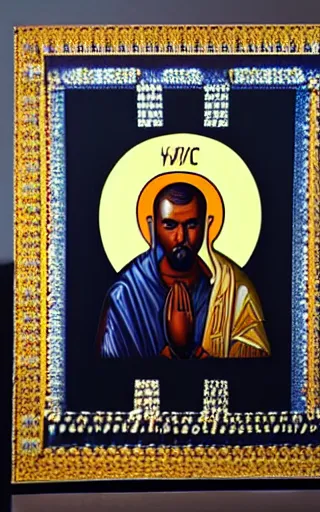 Image similar to orthodox icon of kanye west