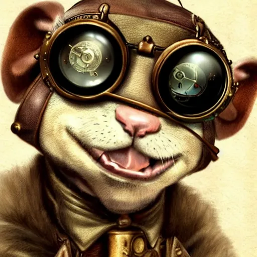 Image similar to a rat with steampunk googles, by CGSociety