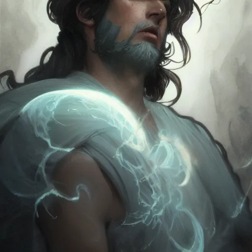 Prompt: ''portrait of hades from greek mythology, god, greece, fantasy, dungeons and dragons, d & d, digital painting, artstation, concept art, sharp focus, illustration, art by greg rutkowski and alphonse mucha''