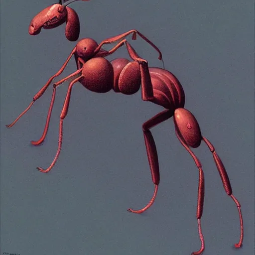 Image similar to A large ant queen standing on her hind legs formian pathfinder, digital art, Wayne Barlowe