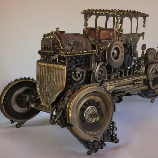 Prompt: steampunk car, highly detailed, sharp focus