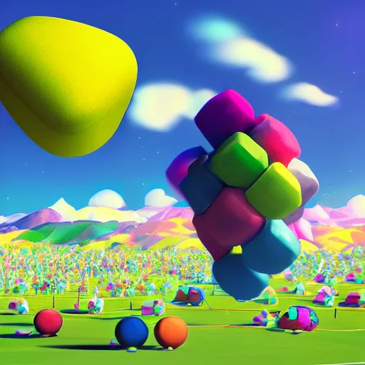 Image similar to photorealistic katamari damacy