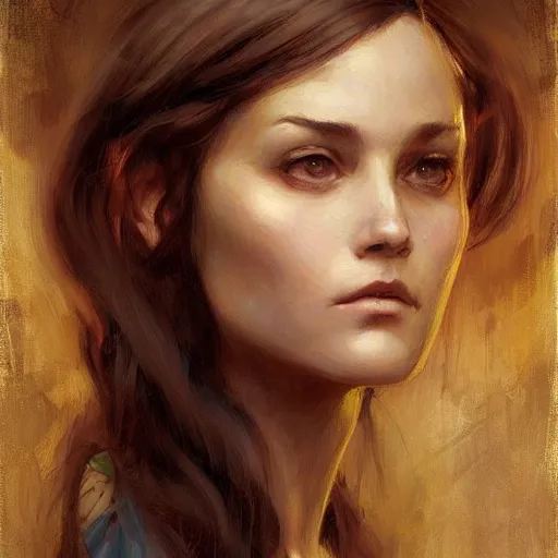 Image similar to a painting in the style of charlie bowater, and in the style of donato giancola, and in the style of john william waterhouse. smooth, sharp focus, semi - realism.