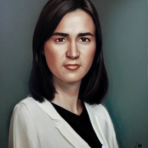 Image similar to maia sandu hyperrealistic, style of james gurney