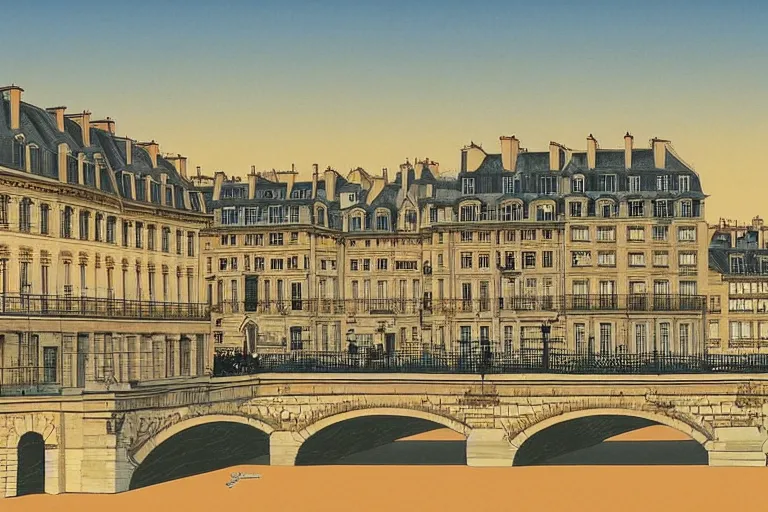 Prompt: paris historical sites by hasui kawase, artstation